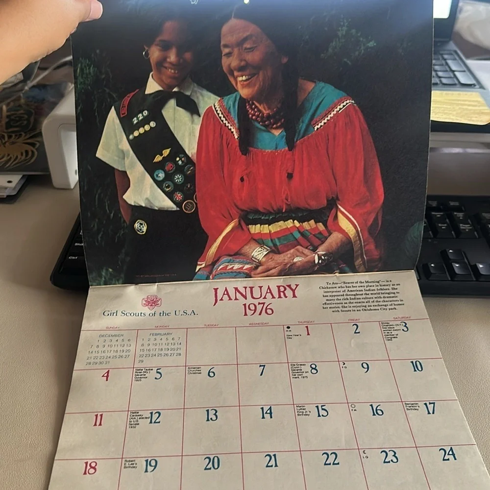 Vintage 1976 Girl Scout Calendar